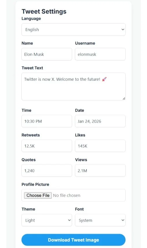 fake tweet creator post